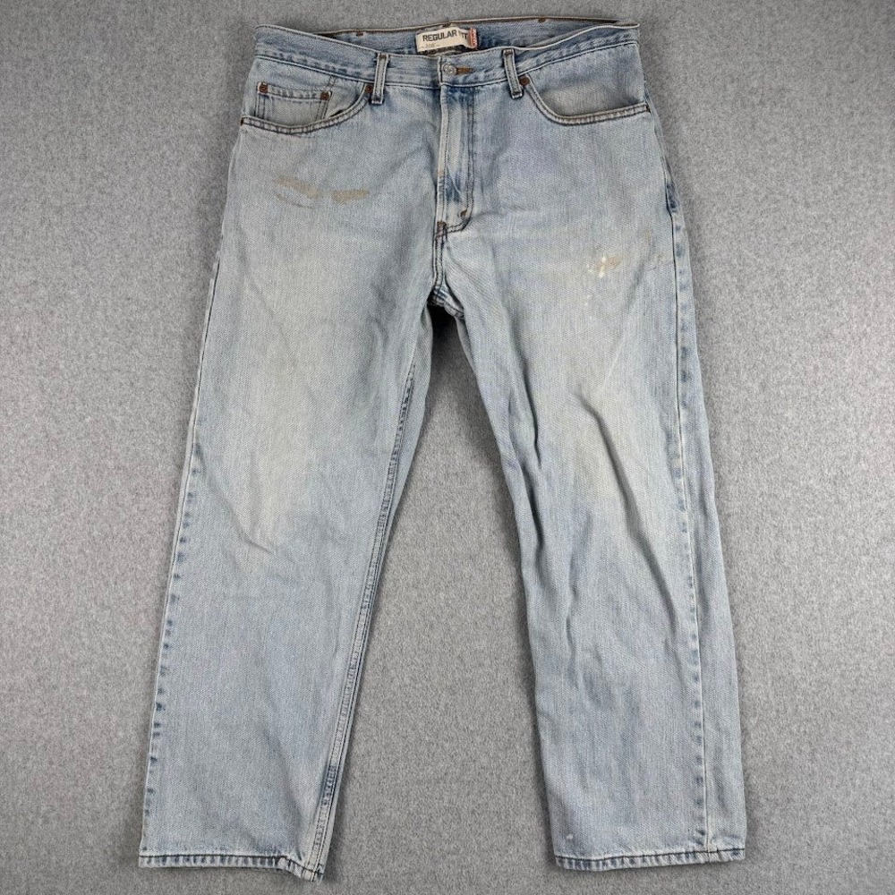 Vintage Y2K Levi 505 Regular Fit Light Wash Denim Jeans Mens 38x29 Western Rodeo